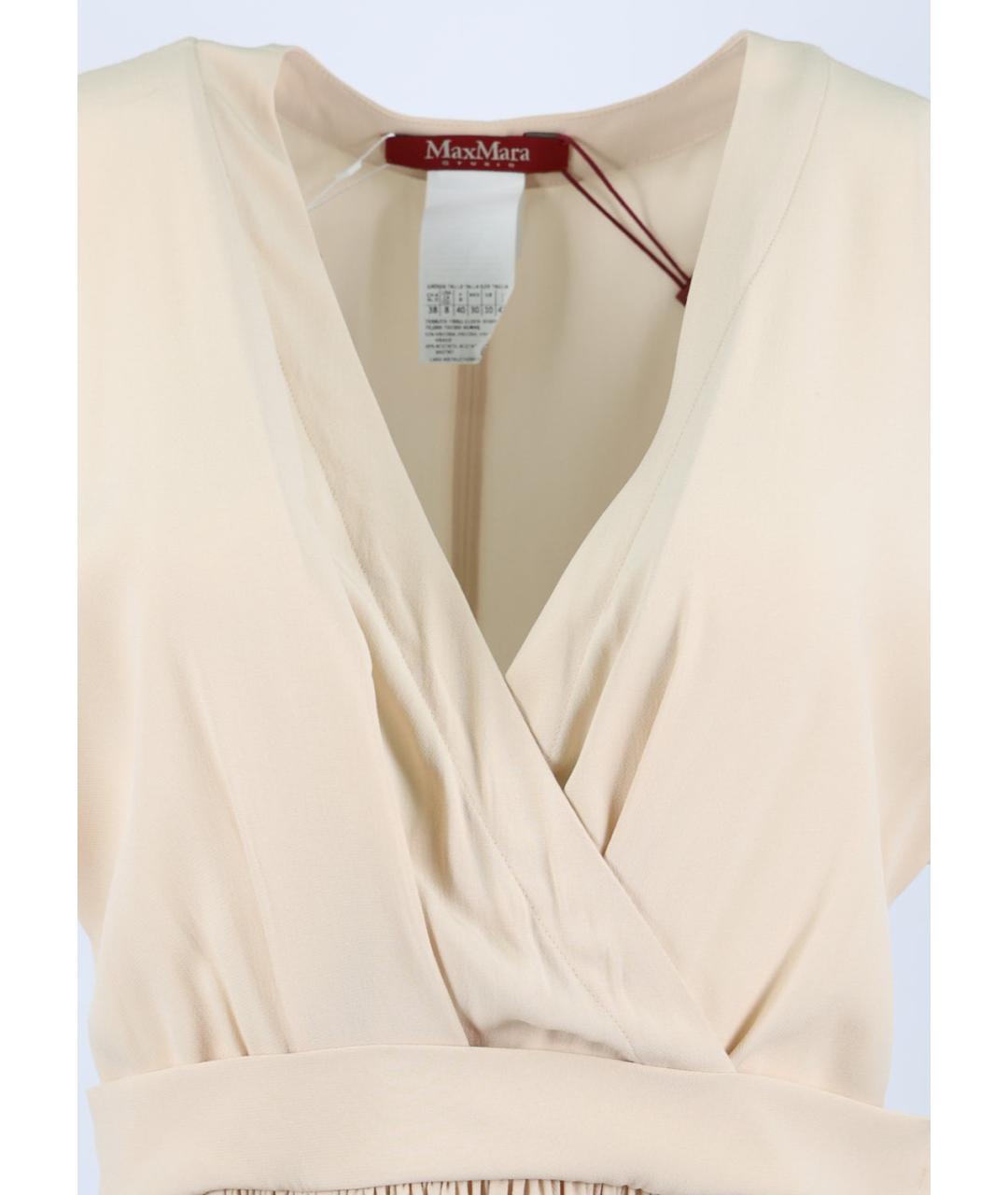MAX MARA Бежевое вискозное повседневное платье, фото 3