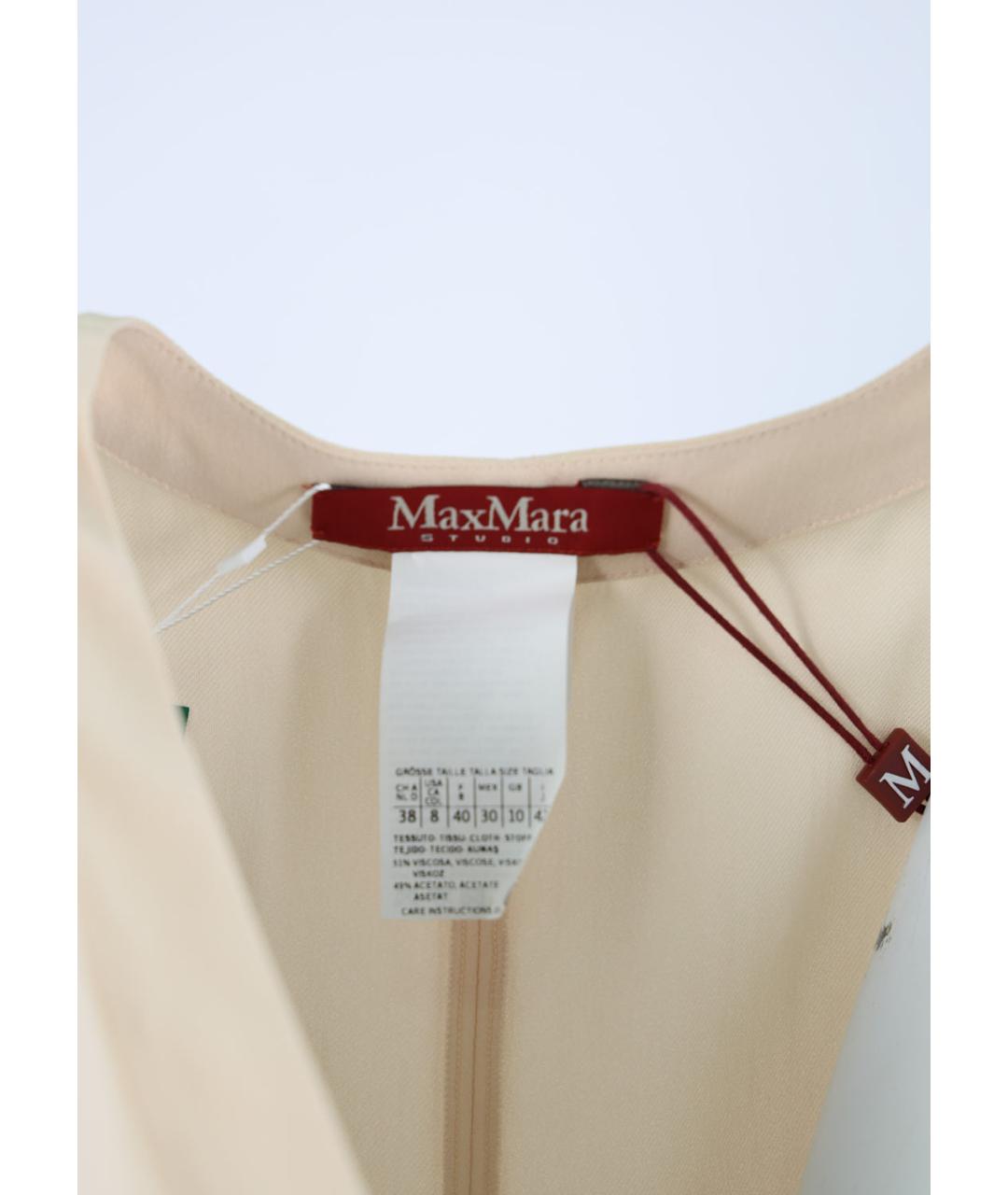 MAX MARA Бежевое вискозное повседневное платье, фото 4