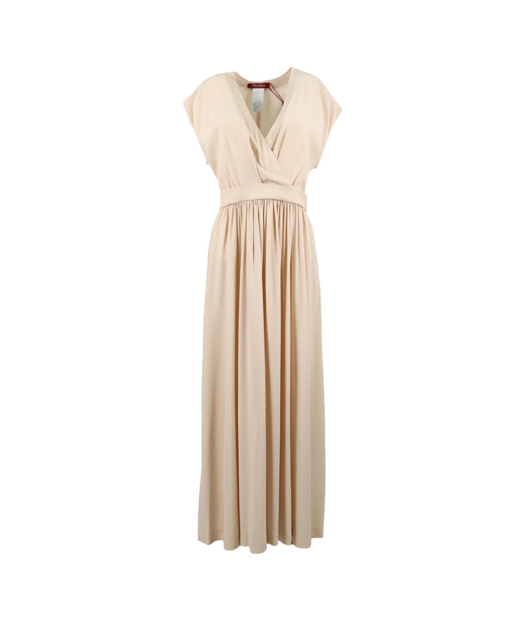 MAX MARA Бежевое вискозное повседневное платье, фото 1