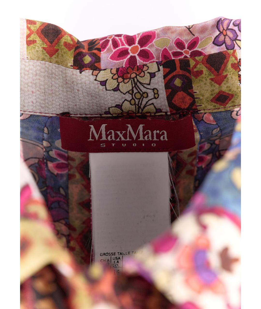 MAX MARA Мульти шелковое повседневное платье, фото 4