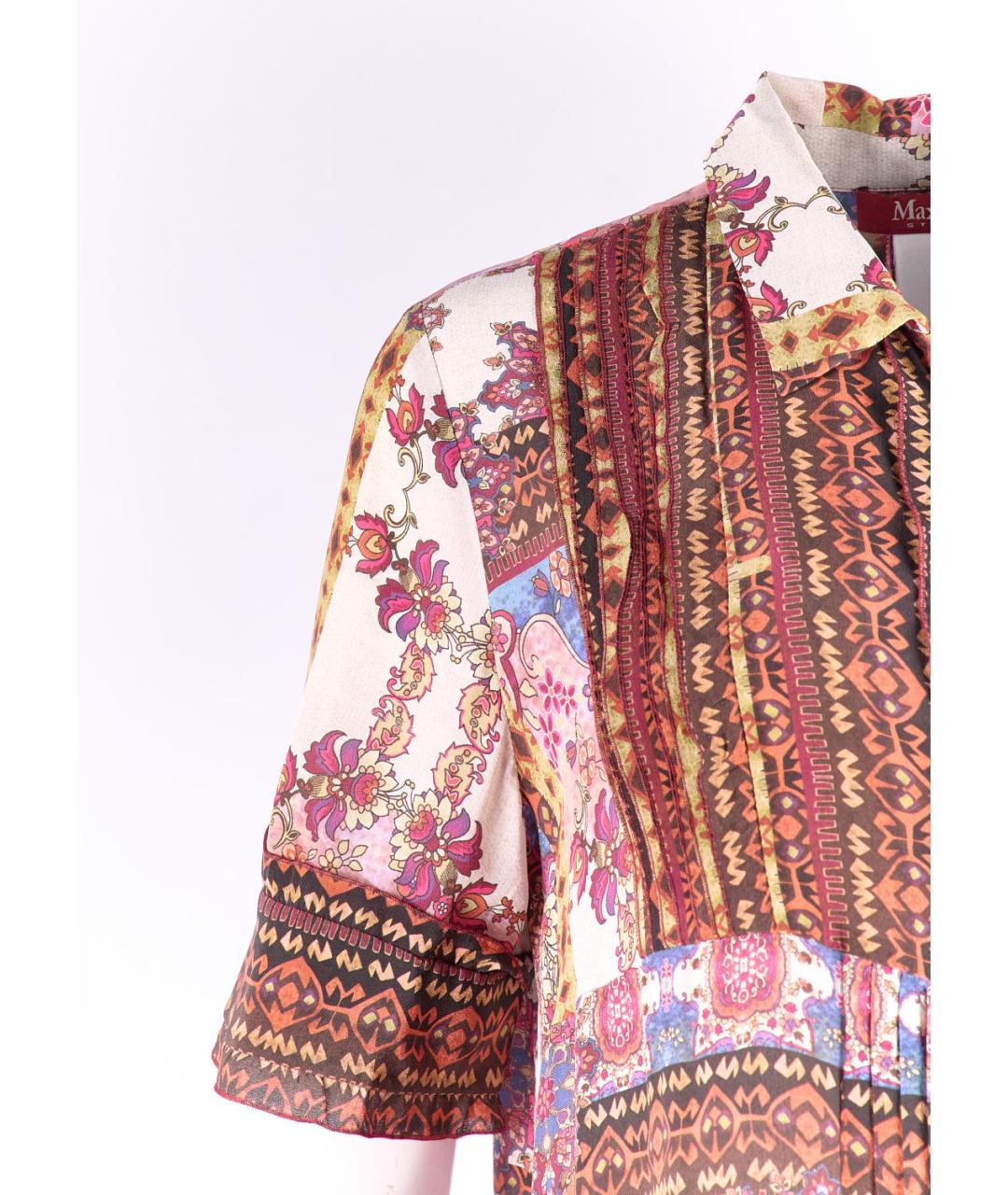 MAX MARA Мульти шелковое повседневное платье, фото 2