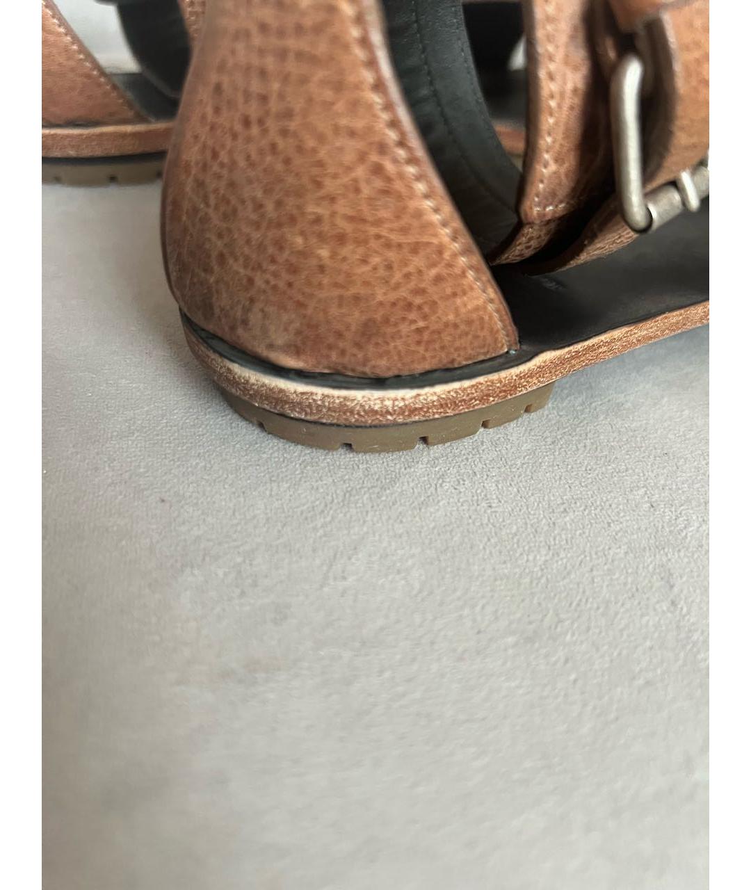 BRUNELLO CUCINELLI Коричневые кожаные босоножки, фото 7