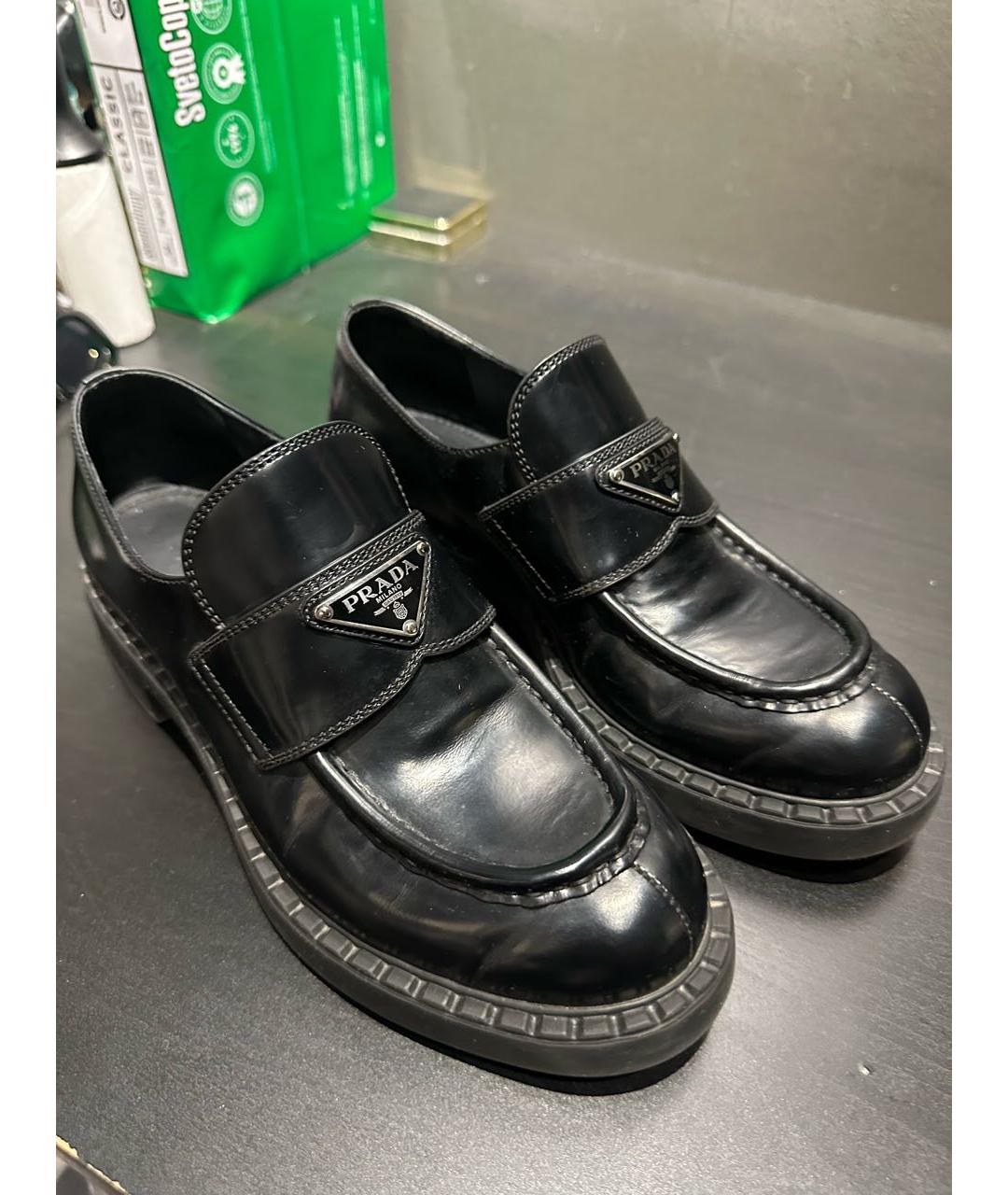 PRADA Черные кожаные лоферы, фото 5