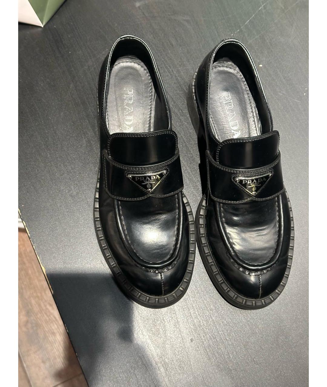 PRADA Черные кожаные лоферы, фото 3