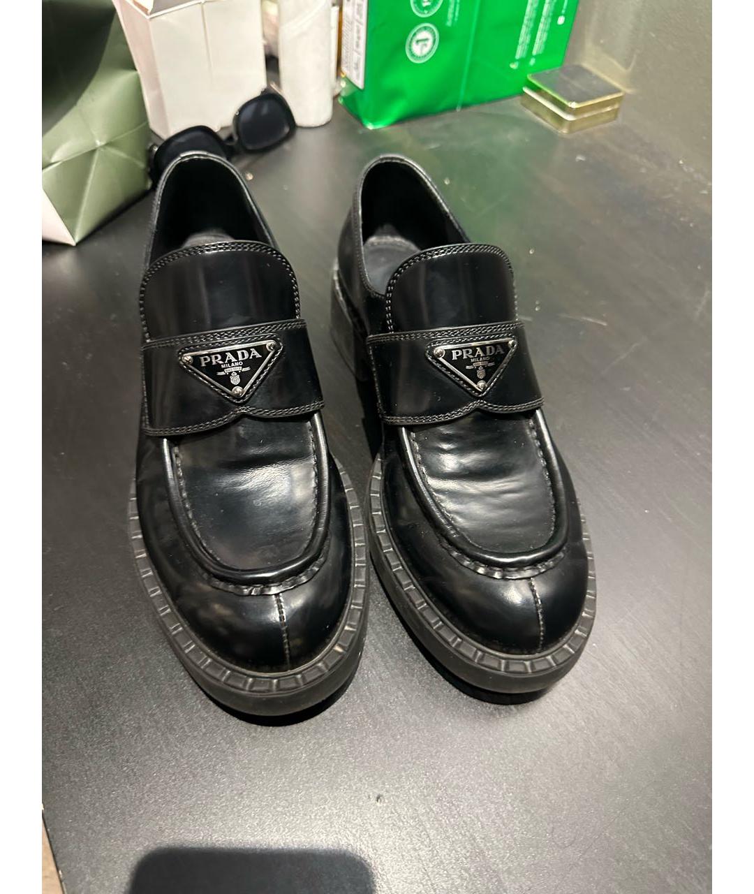 PRADA Черные кожаные лоферы, фото 2