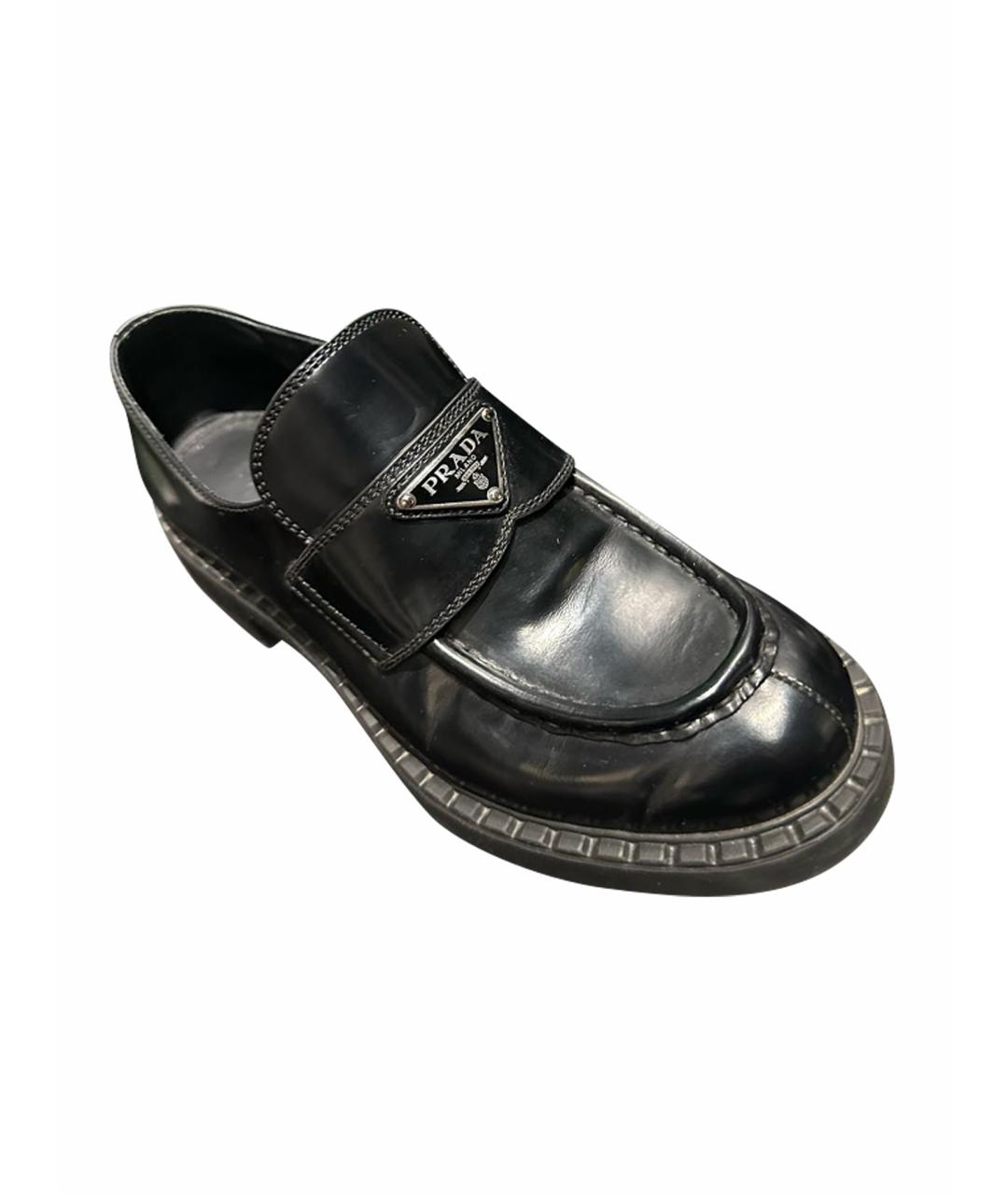 PRADA Черные кожаные лоферы, фото 1