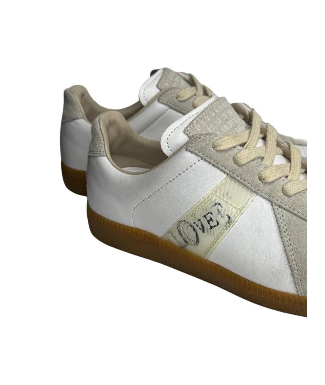 MAISON MARGIELA Белые кожаные кеды, фото 4
