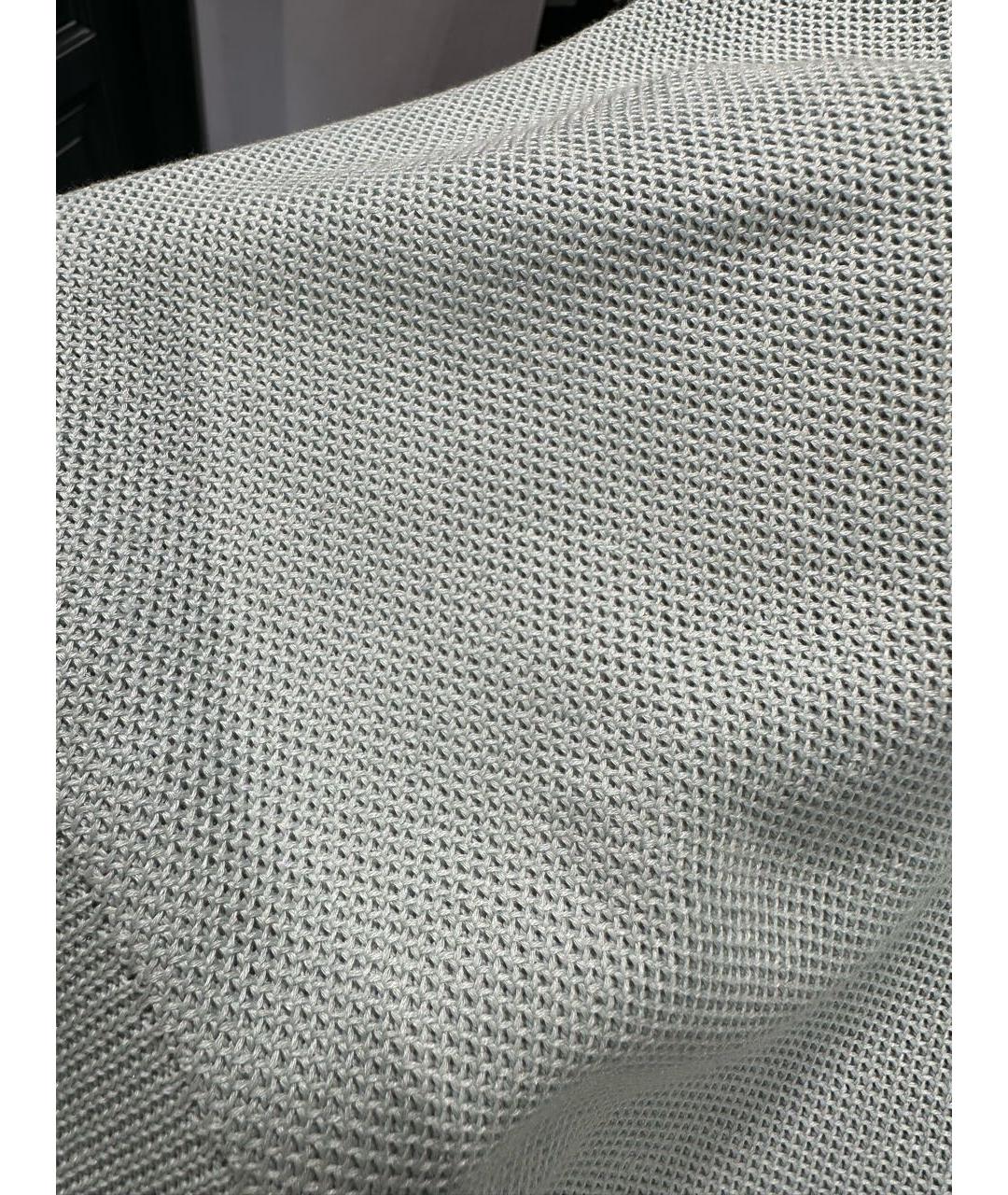 LORO PIANA Голубая шелковая футболка, фото 4