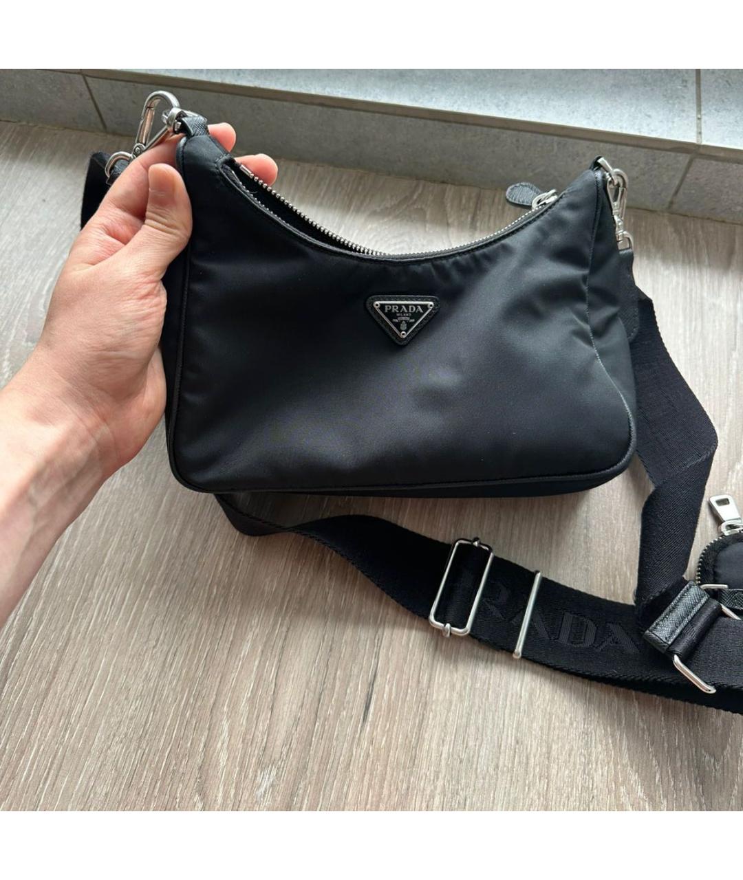 PRADA Черная тканевая сумка через плечо, фото 2