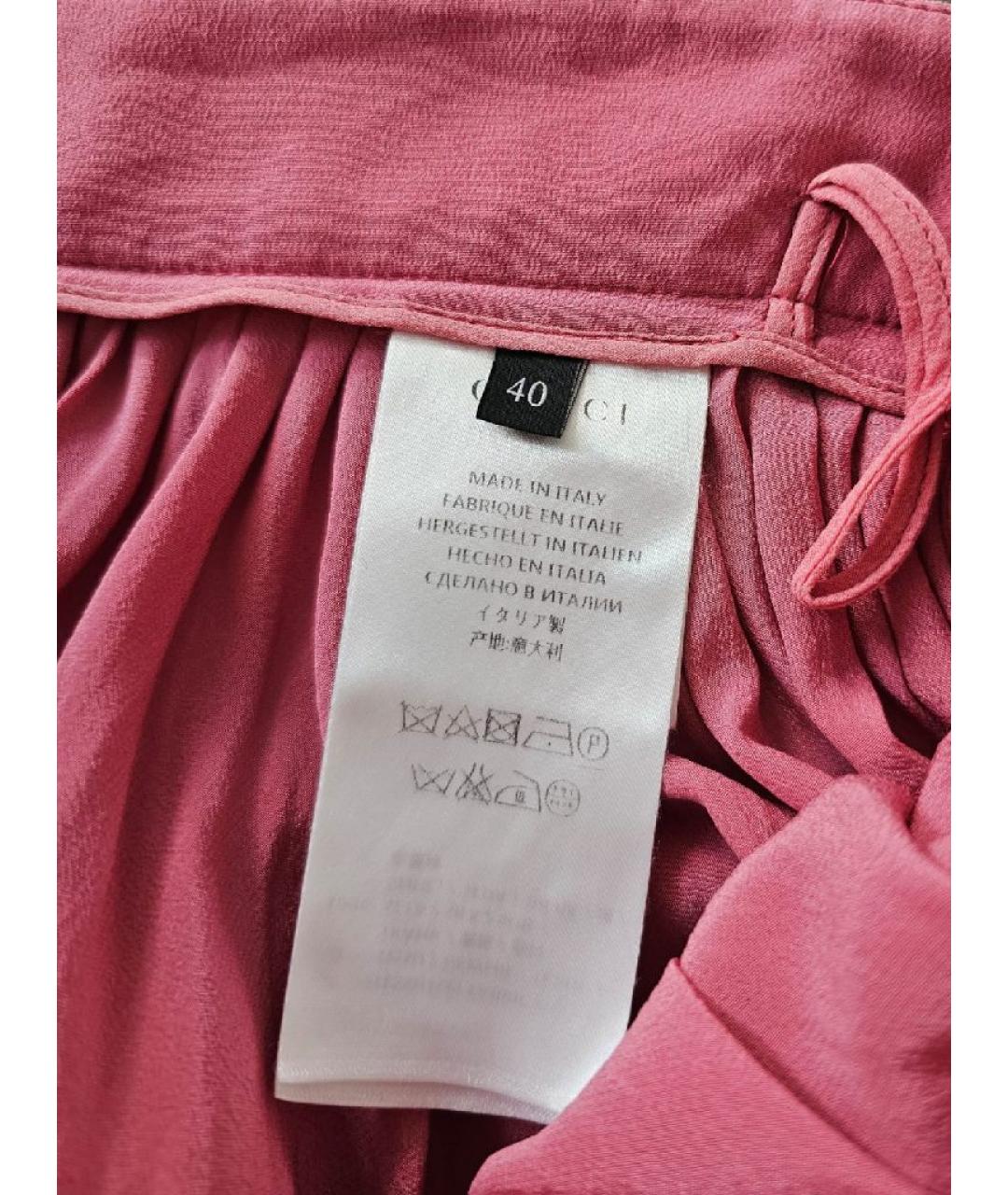 GUCCI Розовая хлопковая юбка миди, фото 8