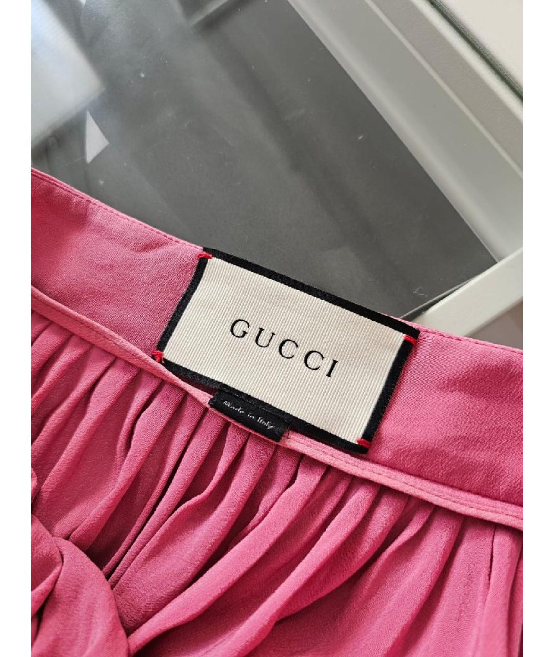 GUCCI Розовая хлопковая юбка миди, фото 5