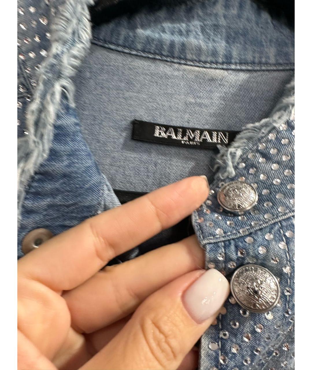 BALMAIN Голубая хлопковая рубашка, фото 6