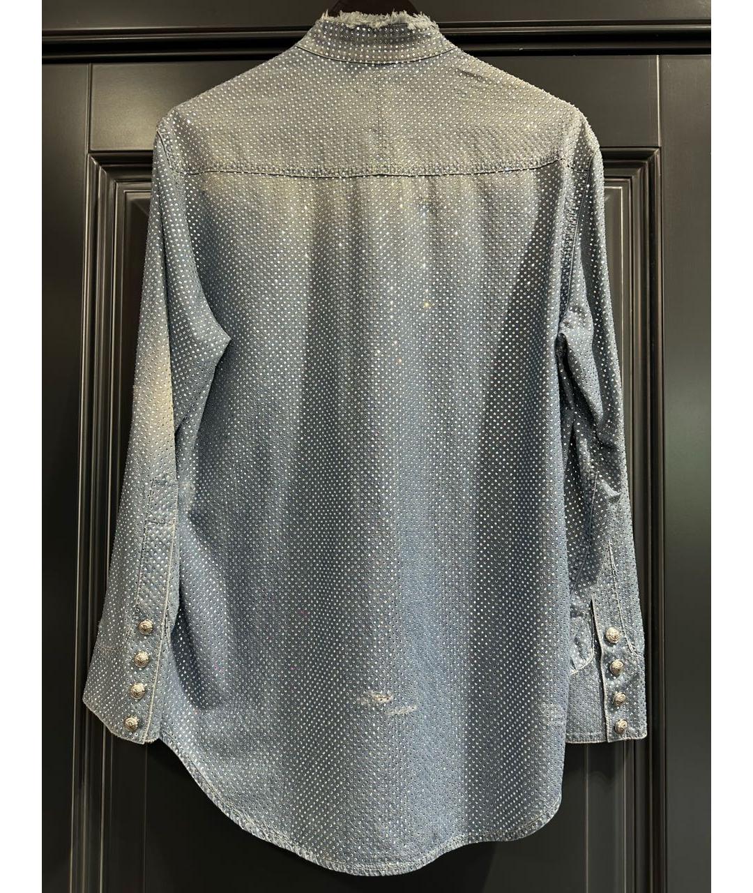 BALMAIN Голубая хлопковая рубашка, фото 2