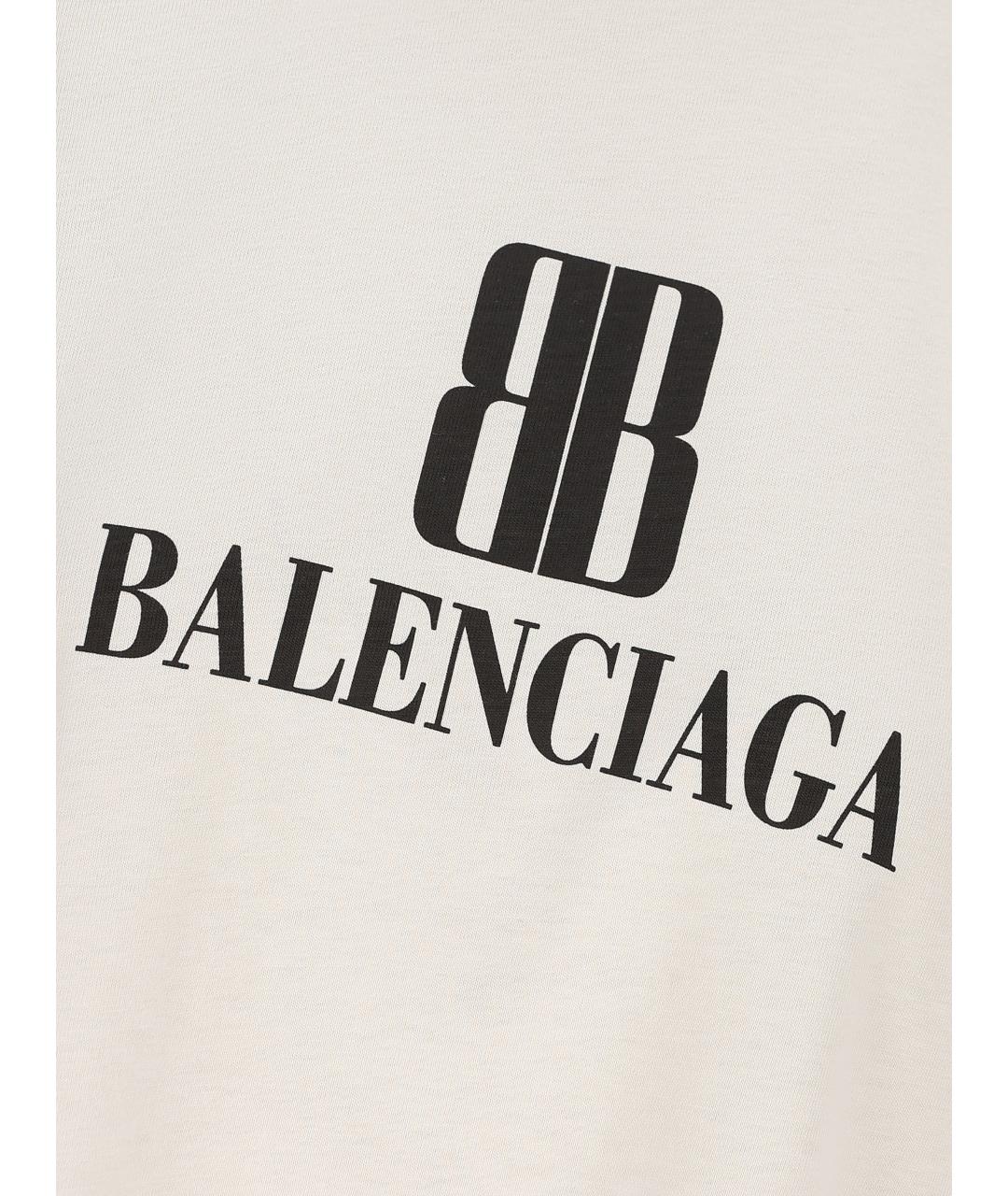 BALENCIAGA Белая хлопковая футболка, фото 3