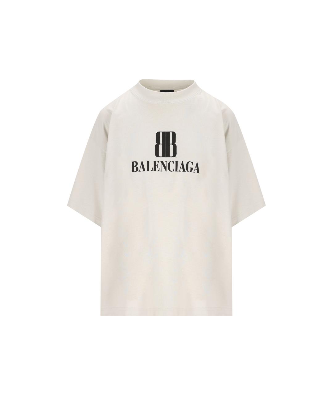 BALENCIAGA Белая хлопковая футболка, фото 1