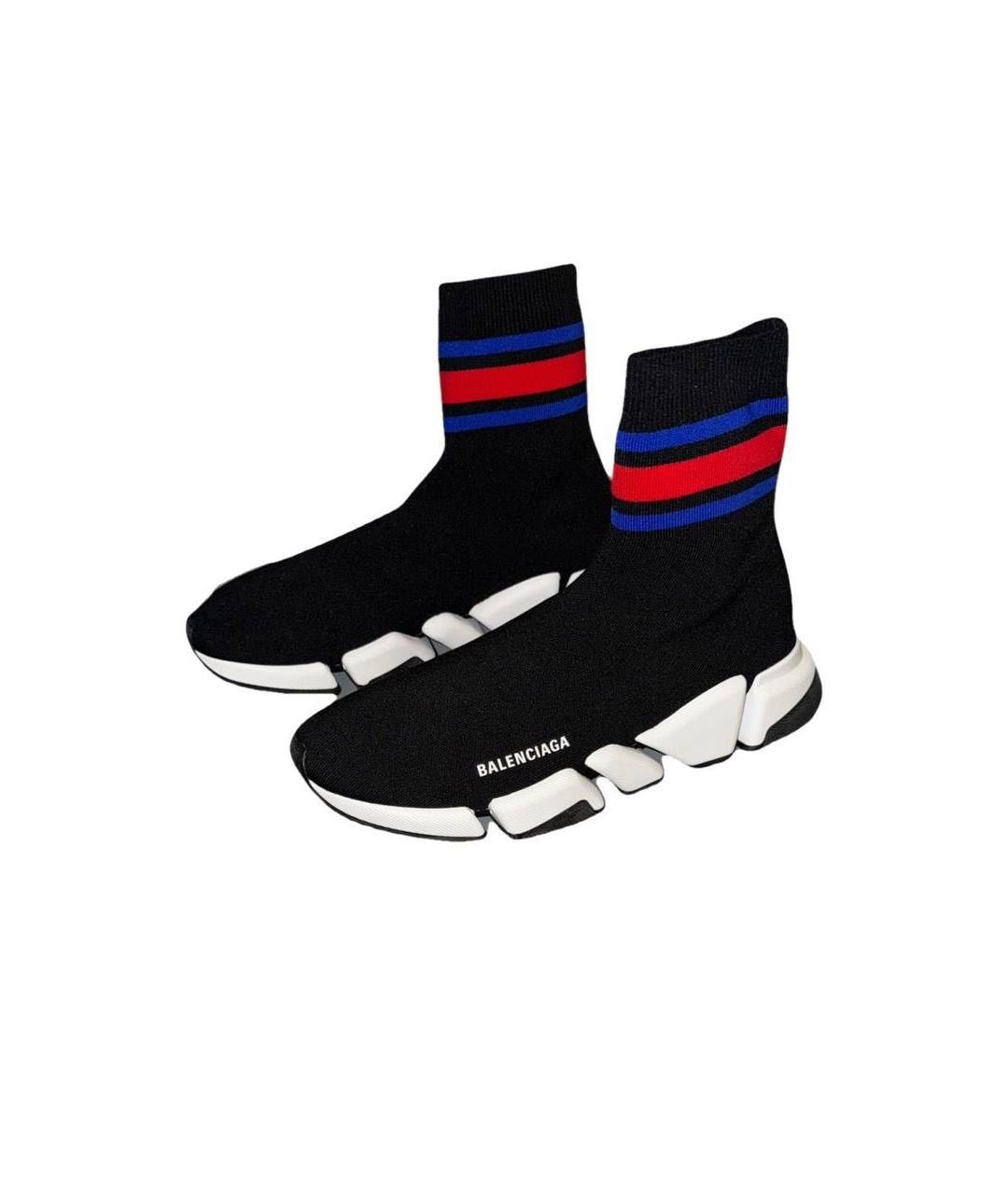 BALENCIAGA Черные текстильные высокие кроссовки / кеды, фото 2