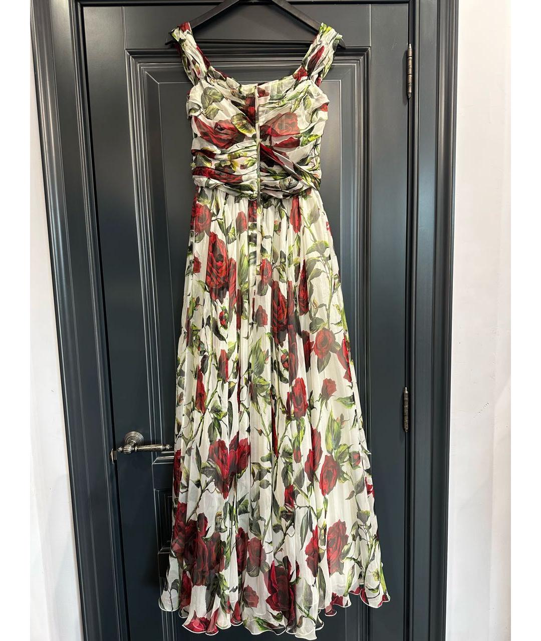 DOLCE&GABBANA Белое шифоновое коктейльное платье, фото 2