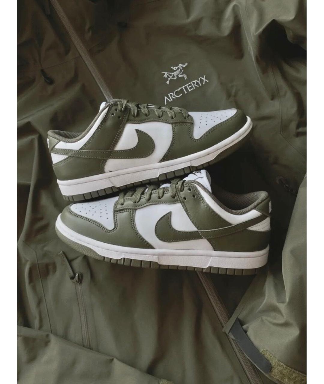 NIKE Хаки кожаные кроссовки, фото 2