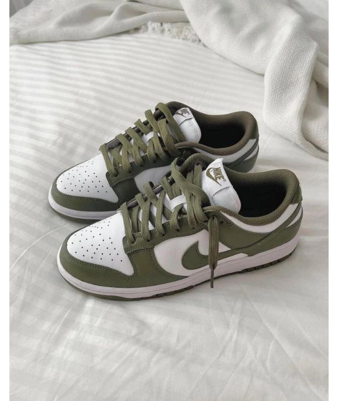 NIKE Хаки кожаные кроссовки, фото 7