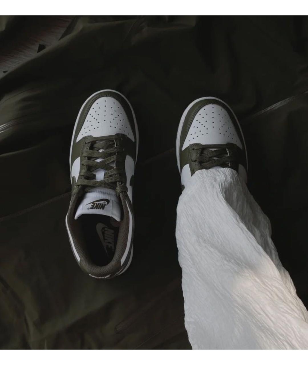 NIKE Хаки кожаные кроссовки, фото 8