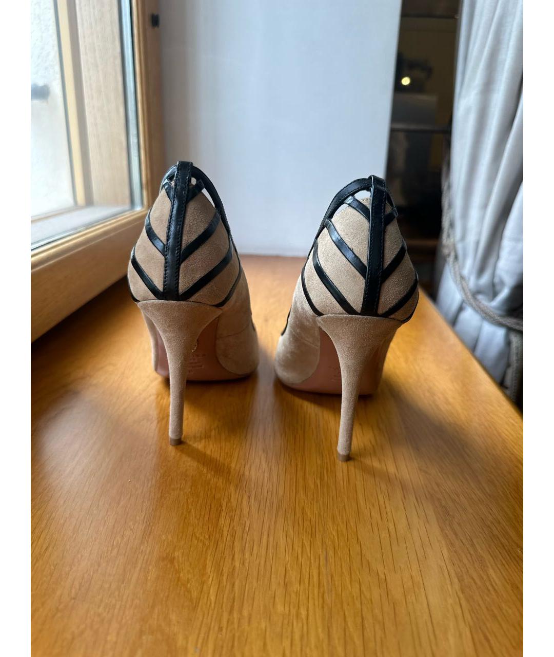 AQUAZZURA Бежевые замшевые туфли, фото 5