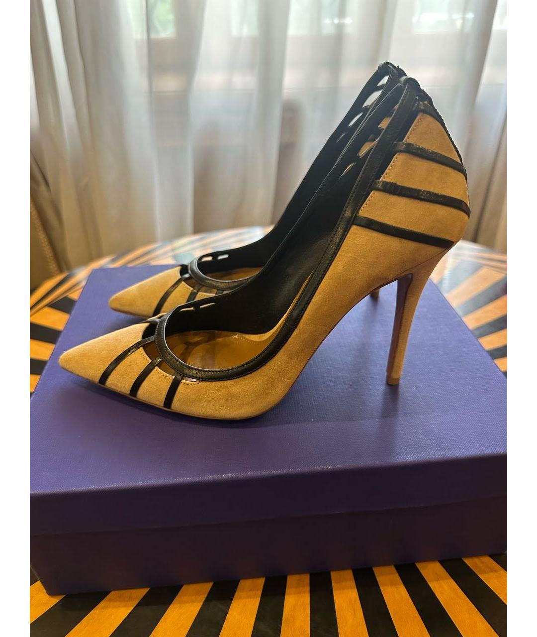 AQUAZZURA Бежевые замшевые туфли, фото 8