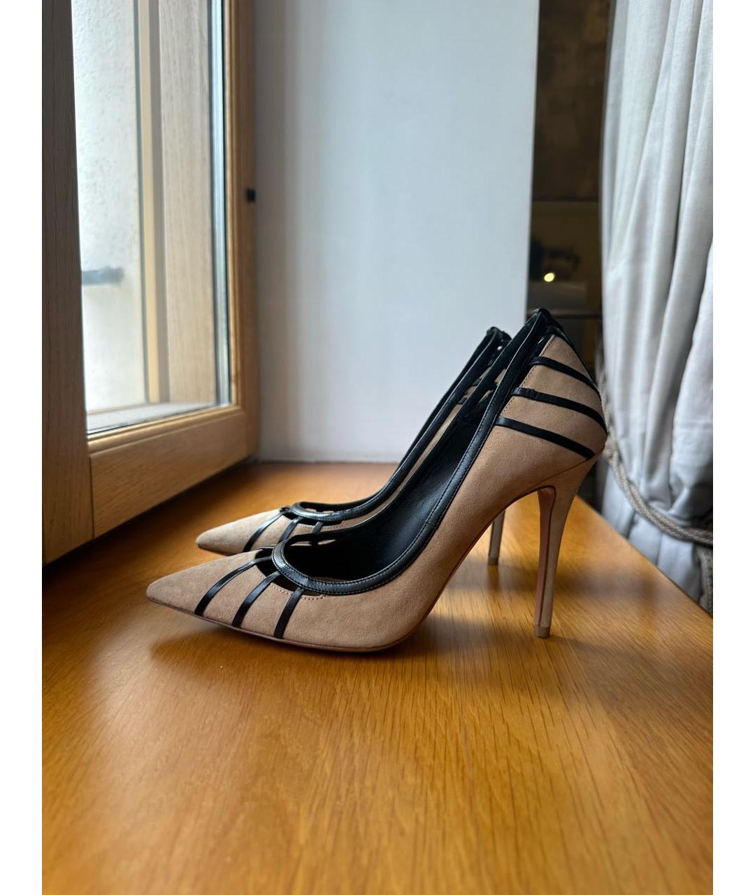 AQUAZZURA Бежевые замшевые туфли, фото 4