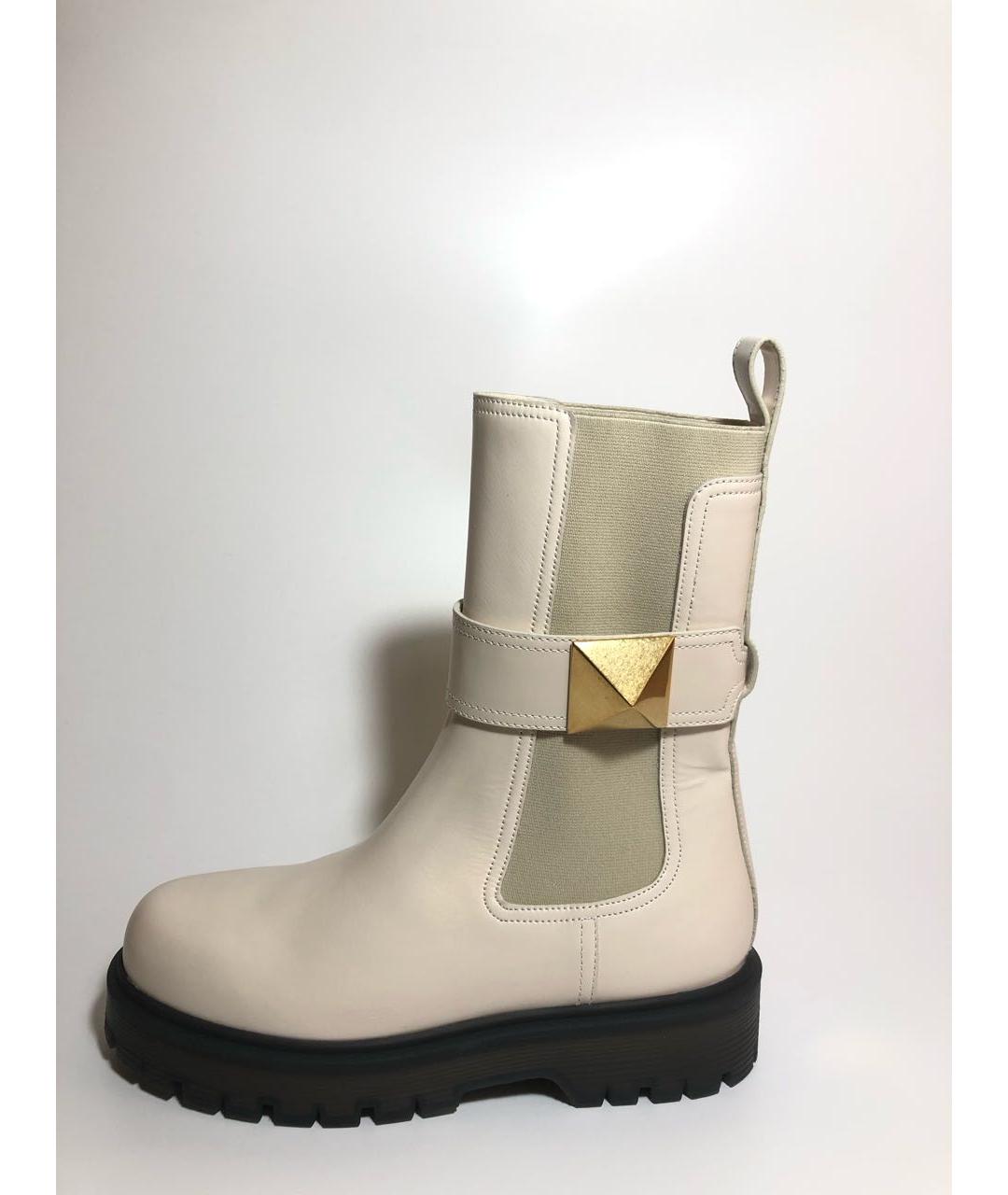 VALENTINO Белые кожаные полусапоги, фото 9