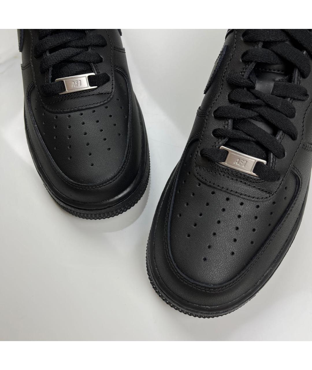 NIKE Черные кожаные низкие кроссовки / кеды, фото 6