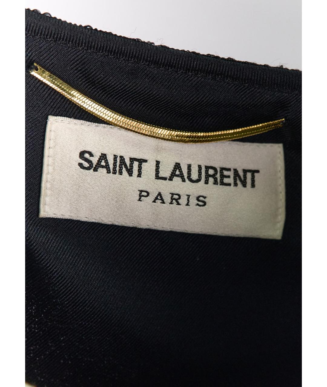 SAINT LAURENT Черное вискозное повседневное платье, фото 4