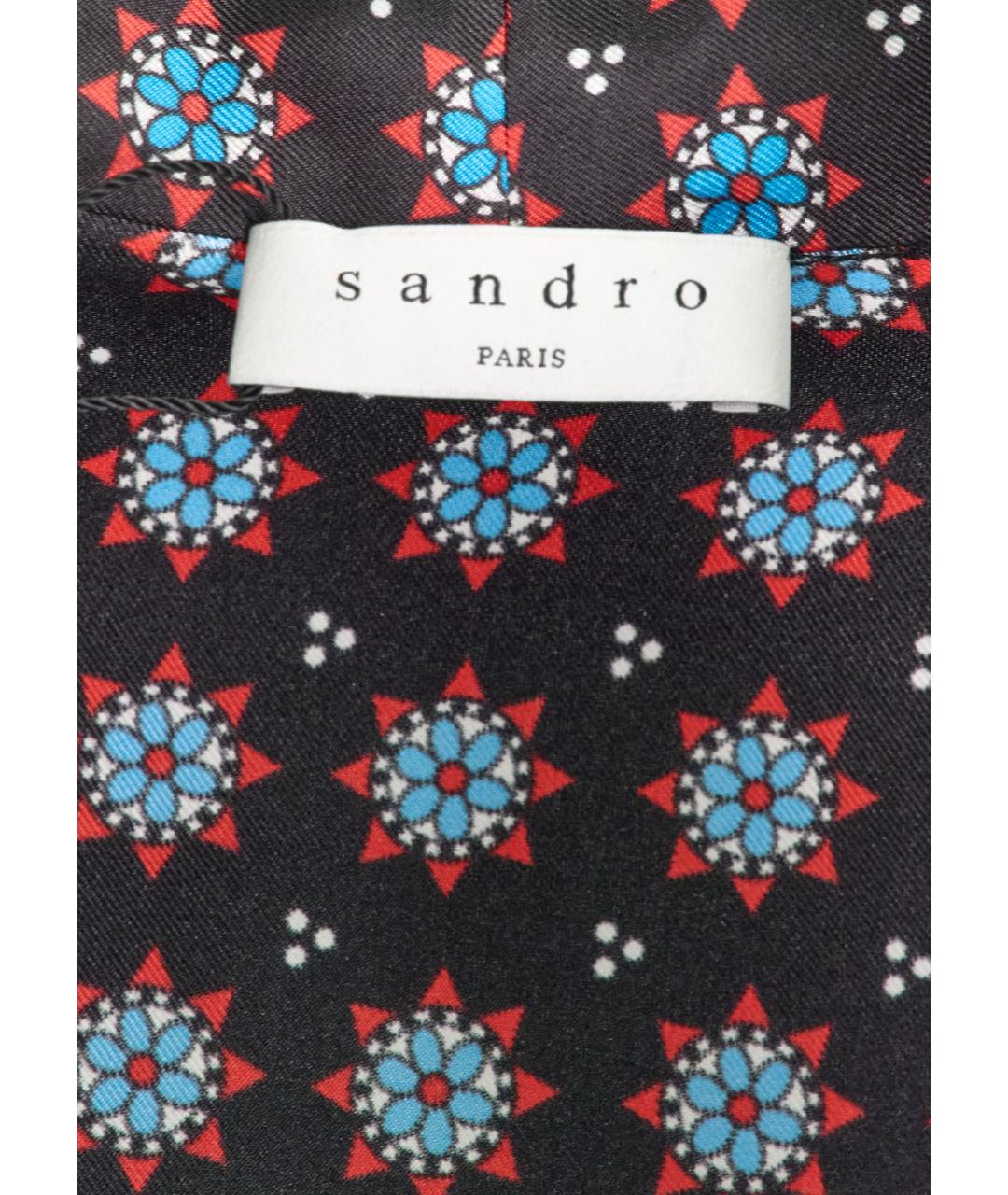 SANDRO Черное шелковое повседневное платье, фото 4