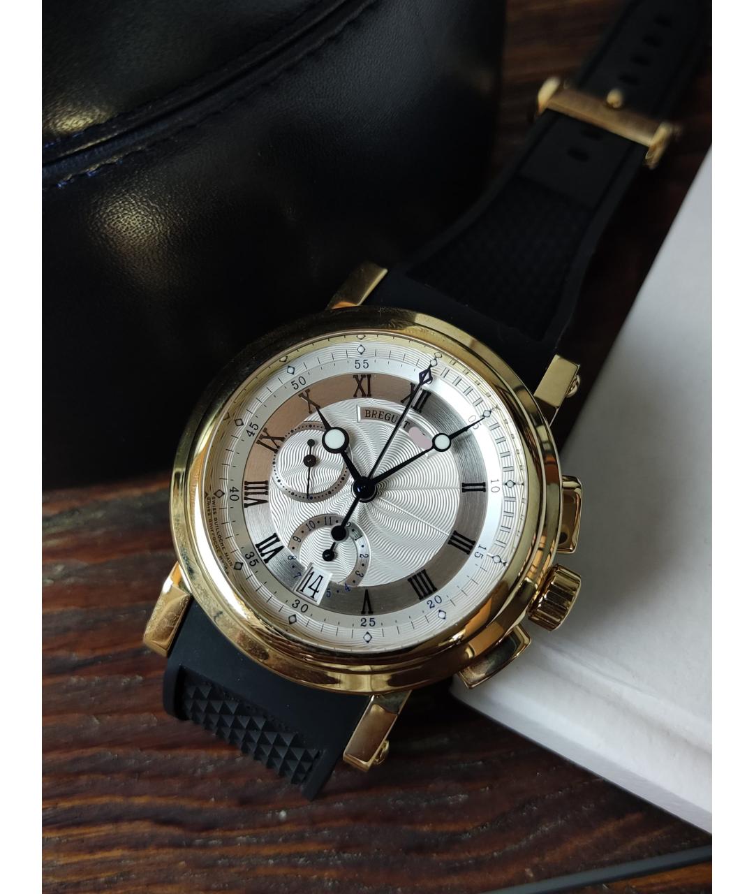 Breguet Серые часы из желтого золота, фото 2