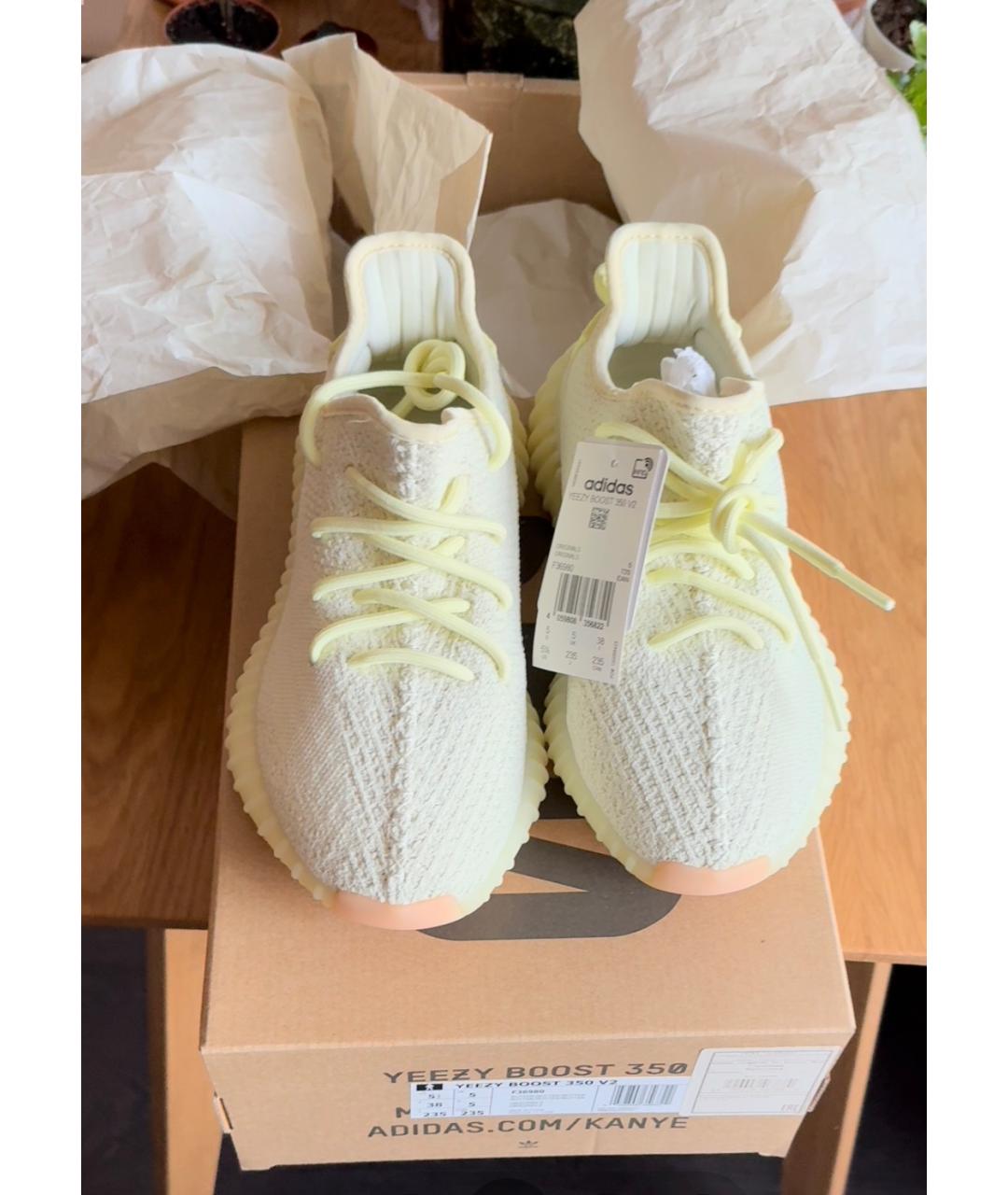 ADIDAS YEEZY Желтые синтетические кроссовки, фото 2