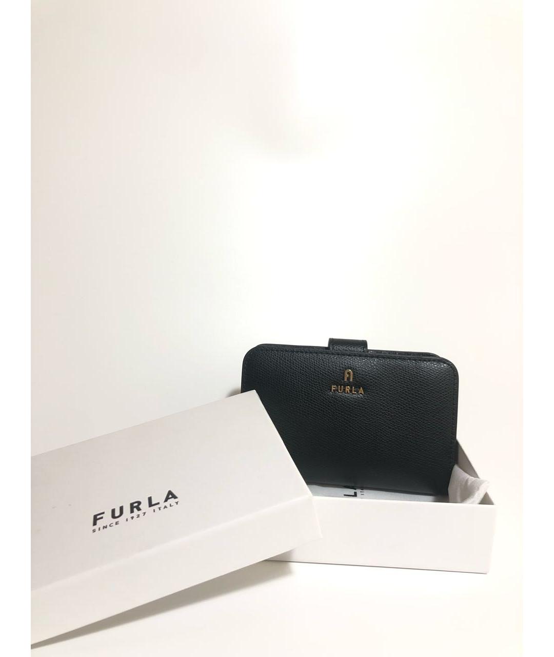 FURLA Черный кожаный кошелек, фото 6