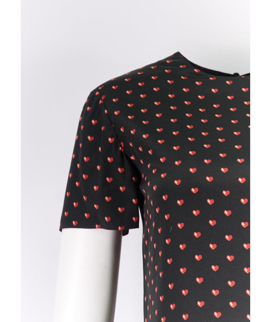 SAINT LAURENT Черное шелковое повседневное платье, фото 2