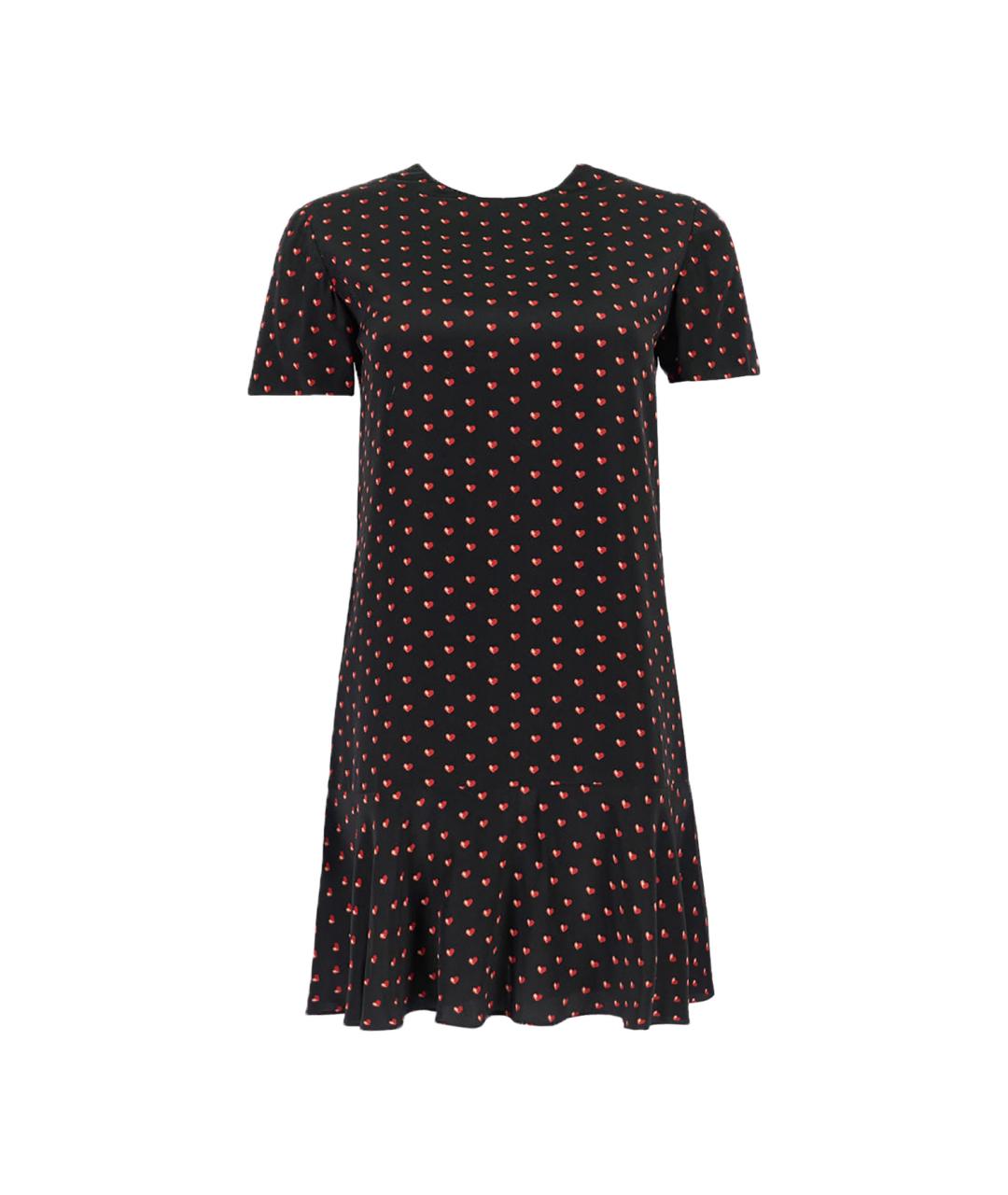 SAINT LAURENT Черное шелковое повседневное платье, фото 1