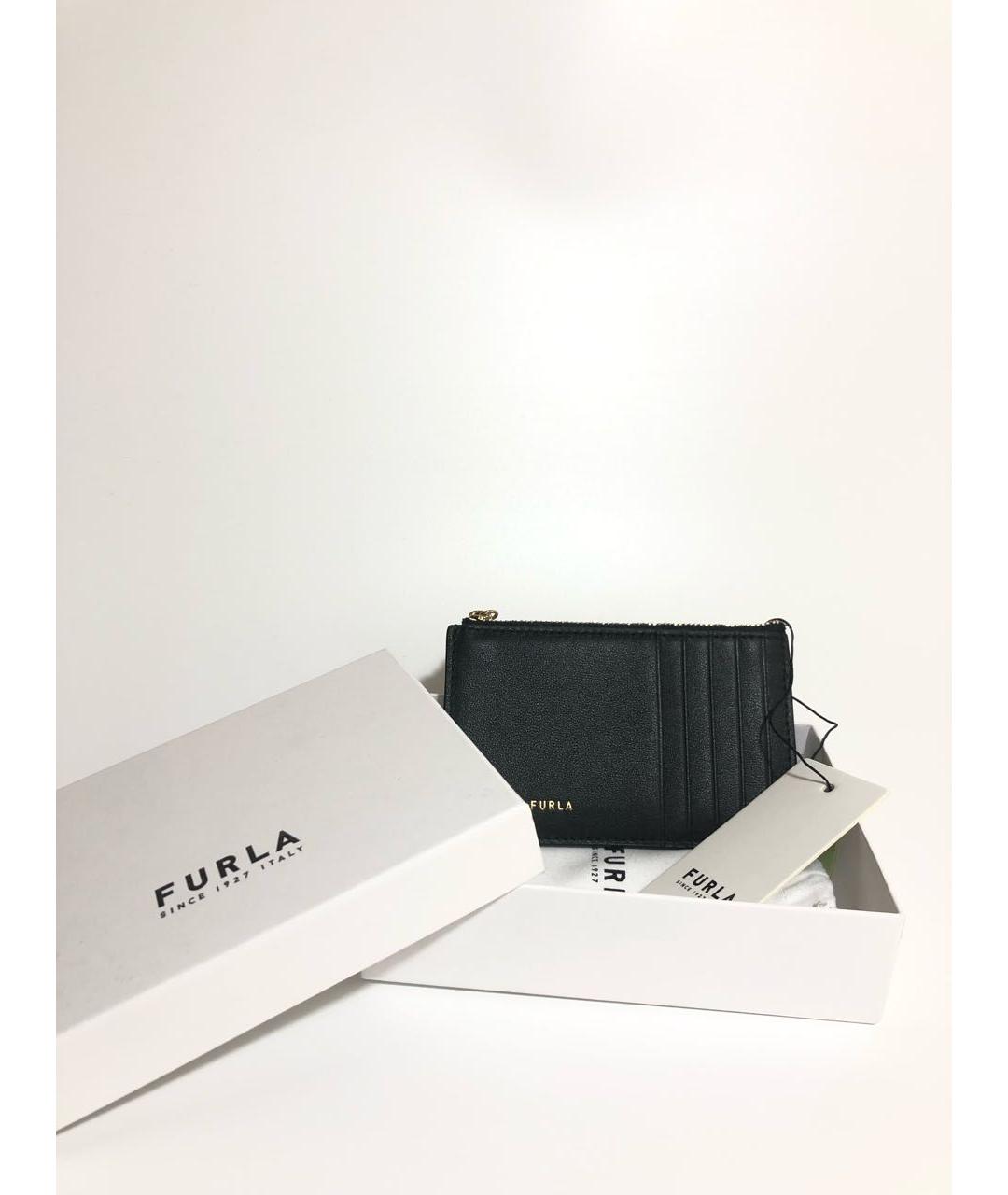 FURLA Черный кожаный кардхолдер, фото 4