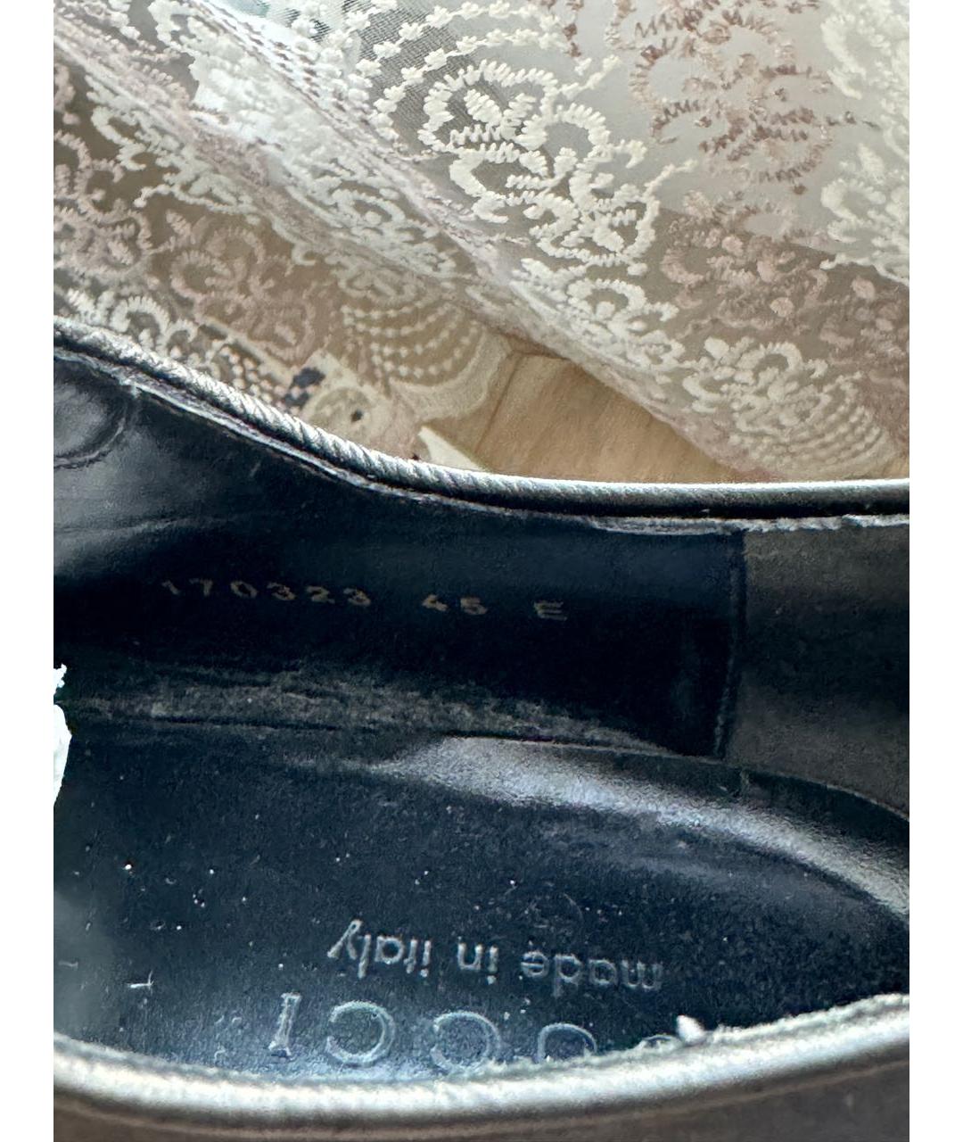 GUCCI Черные кожаные туфли, фото 6