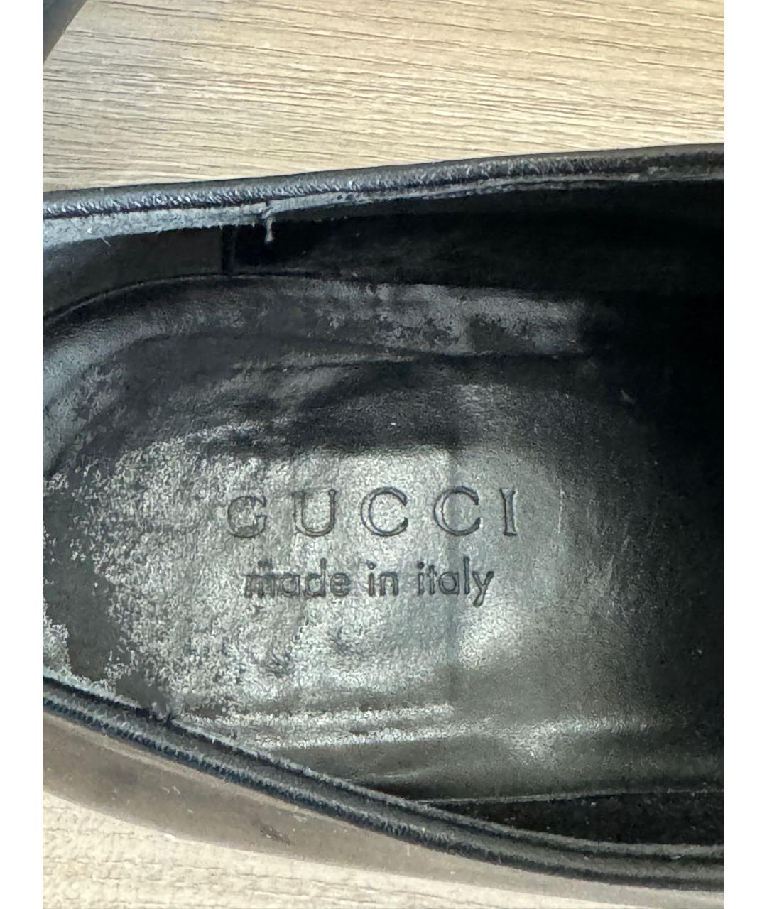 GUCCI Черные кожаные туфли, фото 5