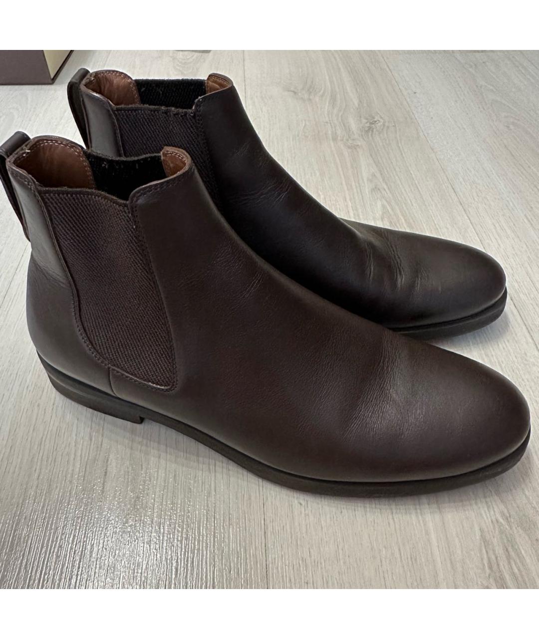 LORO PIANA Коричневые кожаные низкие ботинки, фото 3