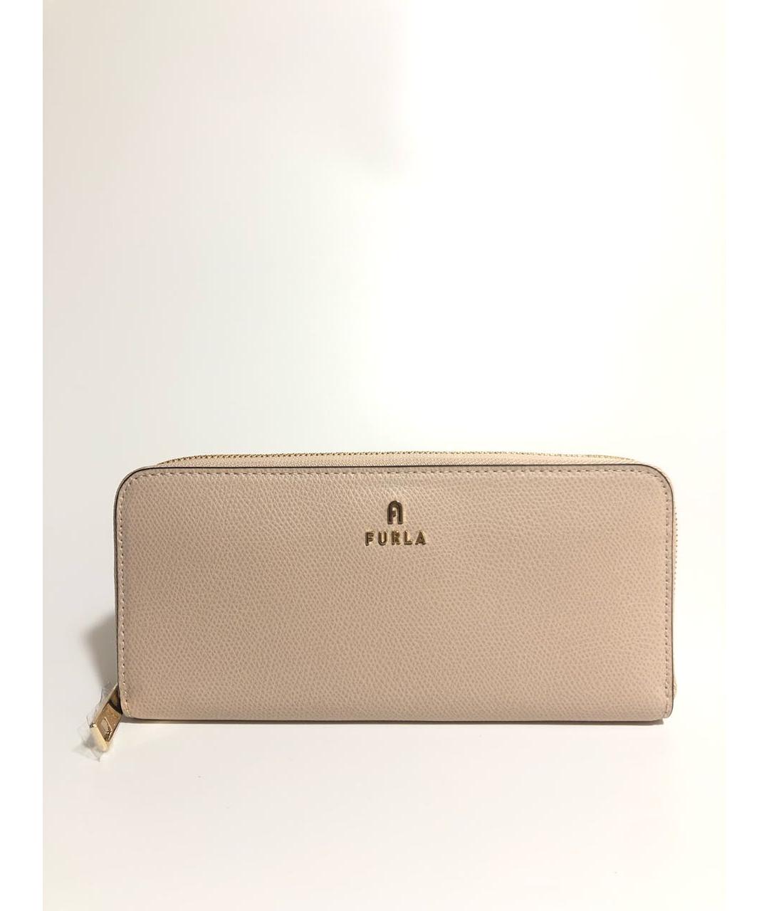 FURLA Бежевый кожаный кошелек, фото 6