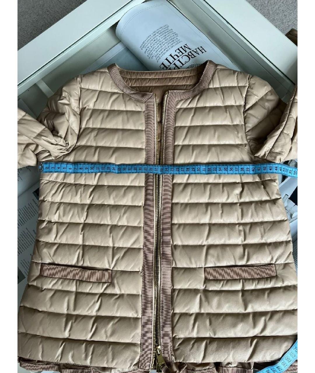 MONCLER Бежевая кожаная куртка, фото 6