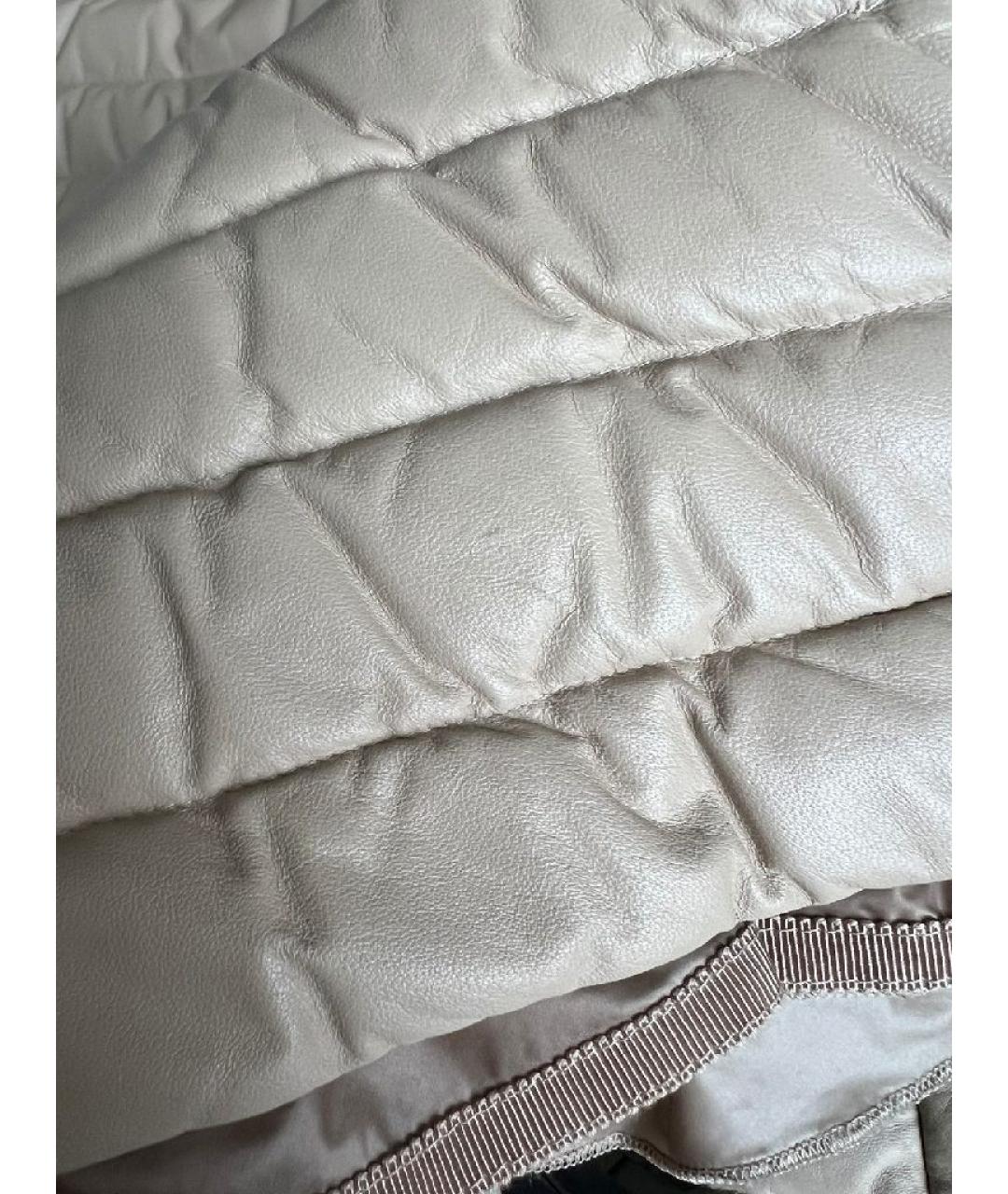 MONCLER Бежевая кожаная куртка, фото 4