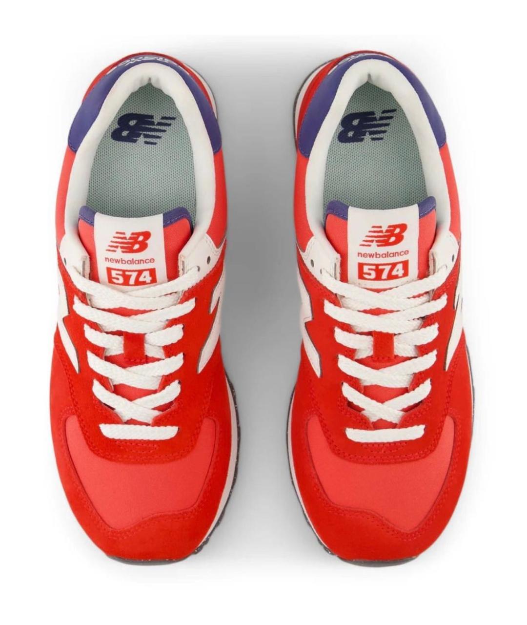 NEW BALANCE Красные замшевые кроссовки, фото 3