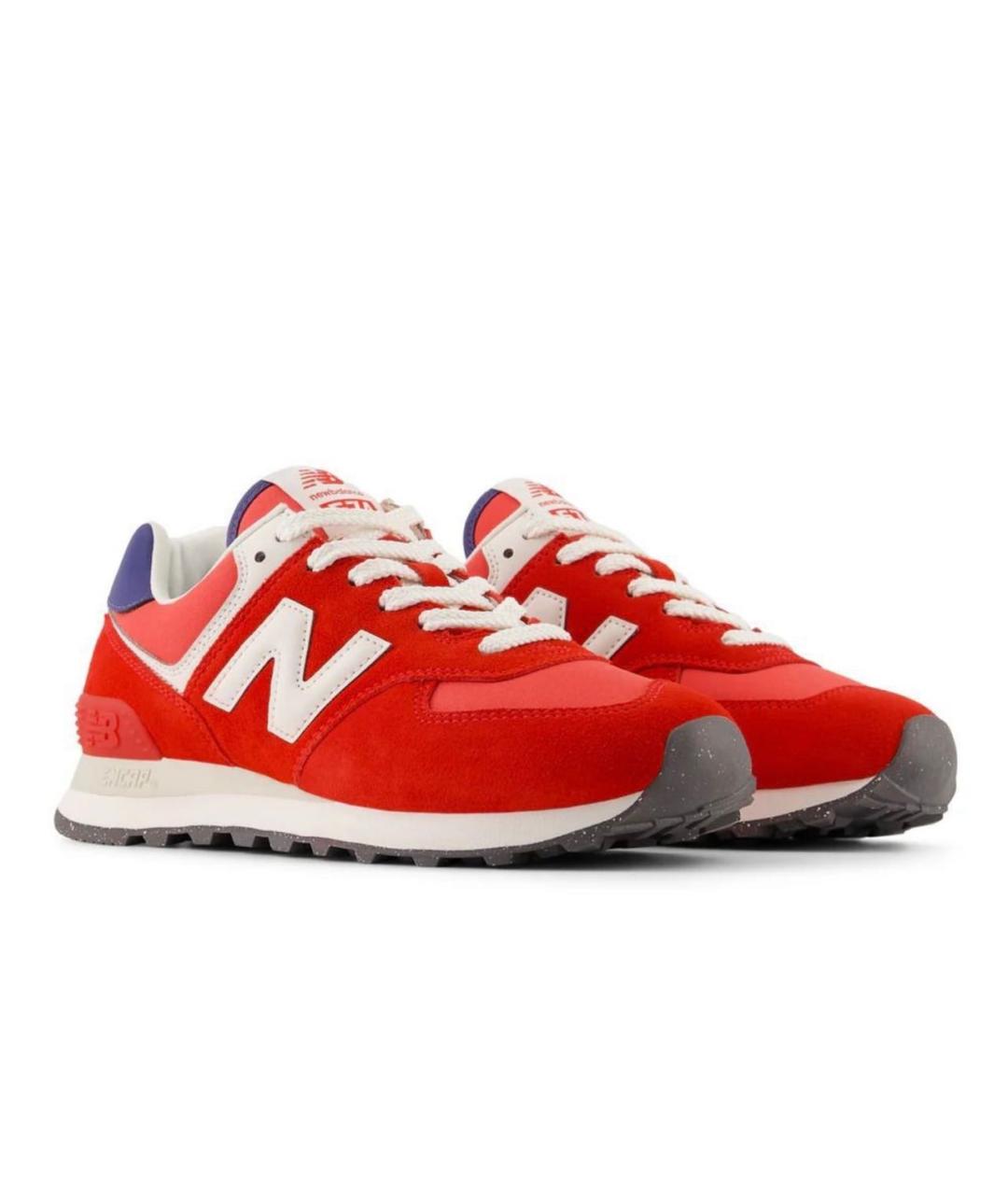 NEW BALANCE Красные замшевые кроссовки, фото 4