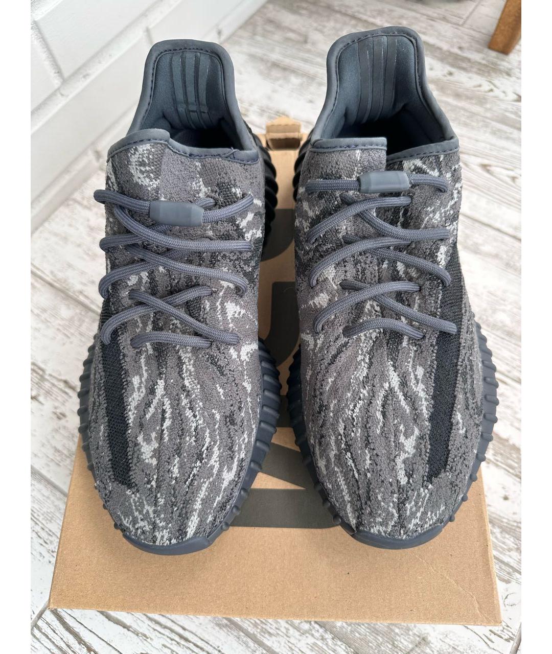 ADIDAS YEEZY Антрацитовые текстильные низкие кроссовки / кеды, фото 2