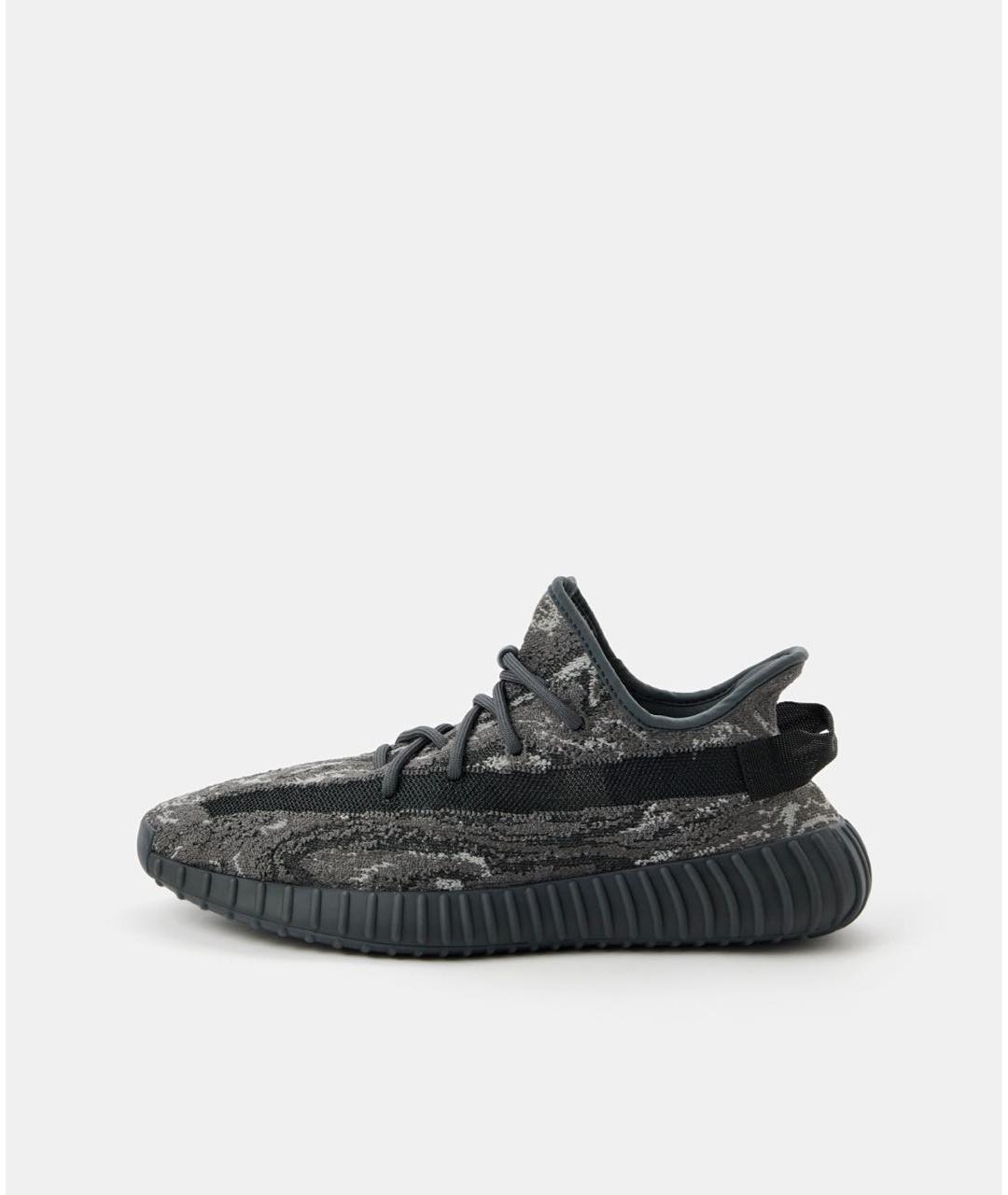 ADIDAS YEEZY Антрацитовые текстильные низкие кроссовки / кеды, фото 7