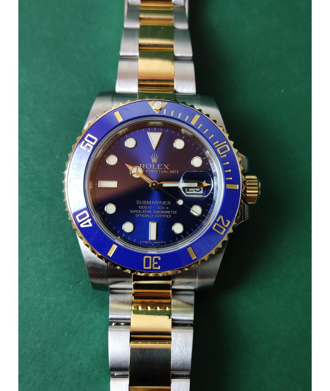 ROLEX Темно-синие часы из желтого золота, фото 2