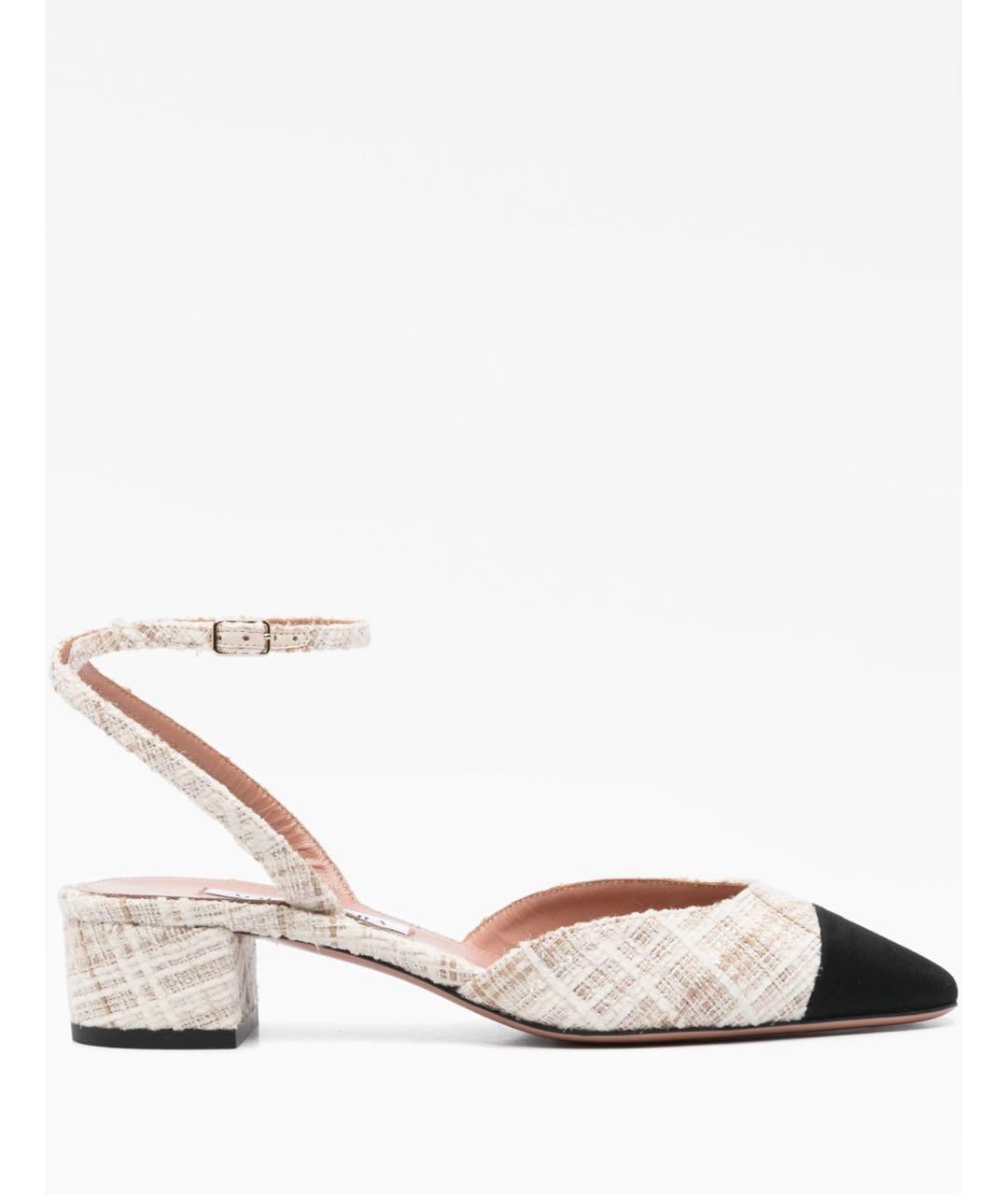 AQUAZZURA Бежевые текстильные туфли, фото 6