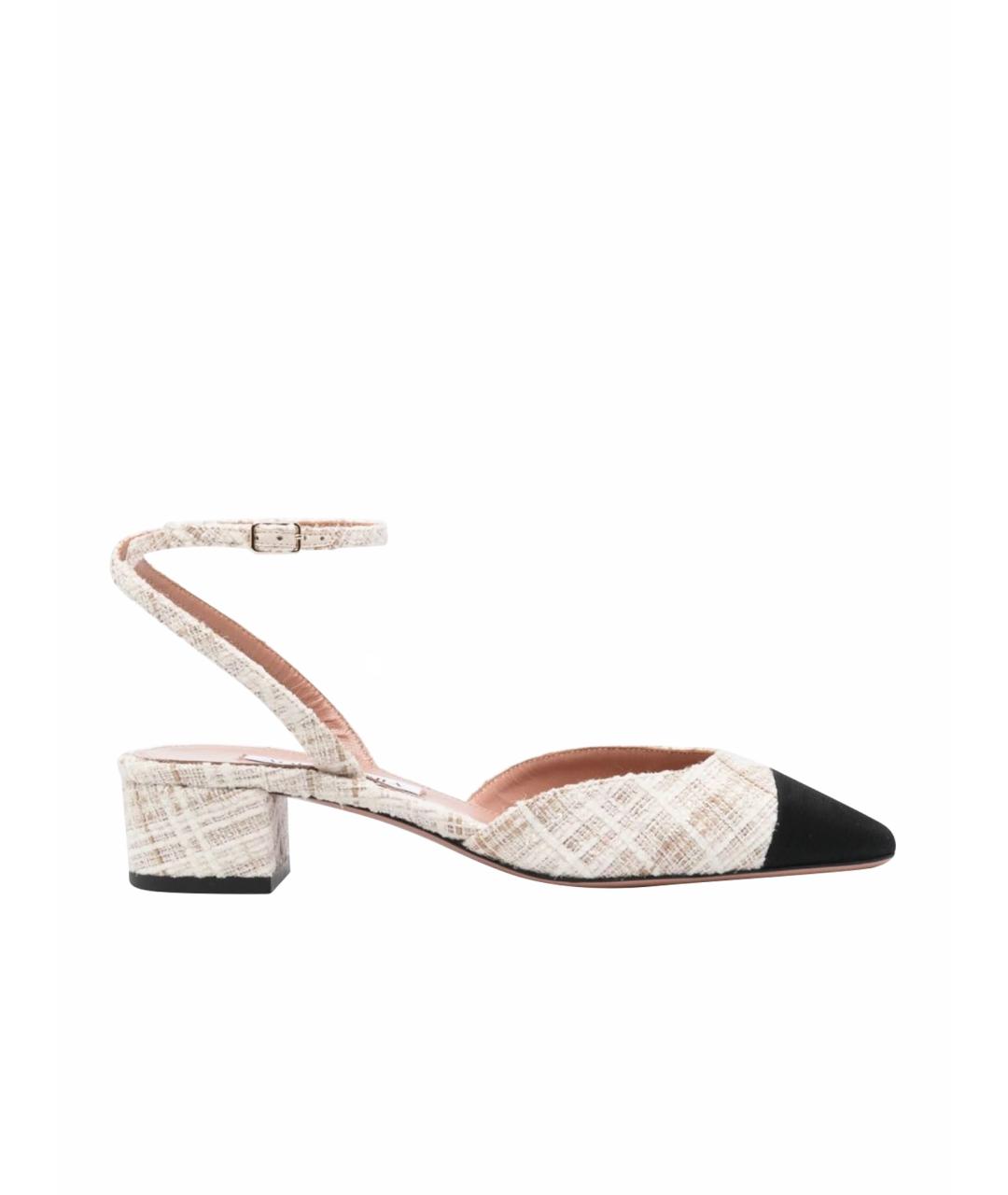 AQUAZZURA Бежевые текстильные туфли, фото 1